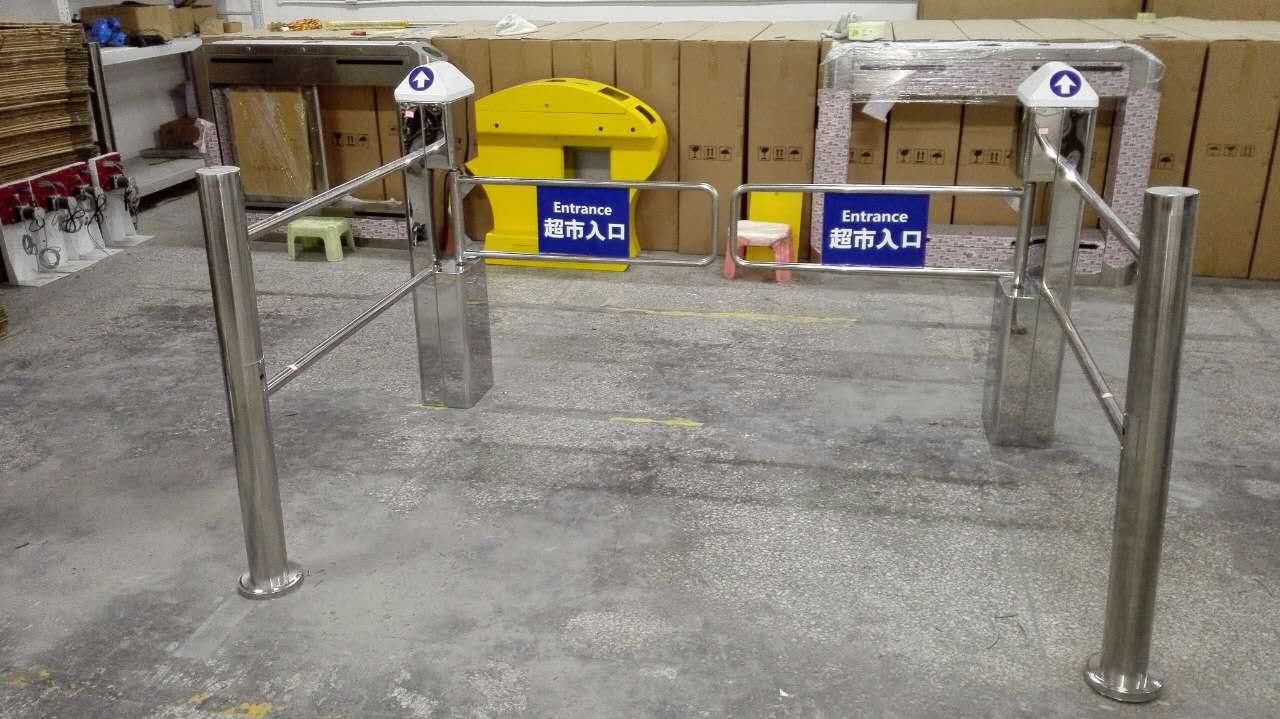 超市自动感应摆闸门 刷卡感应双机芯摆闸 超市单向出入口感应门