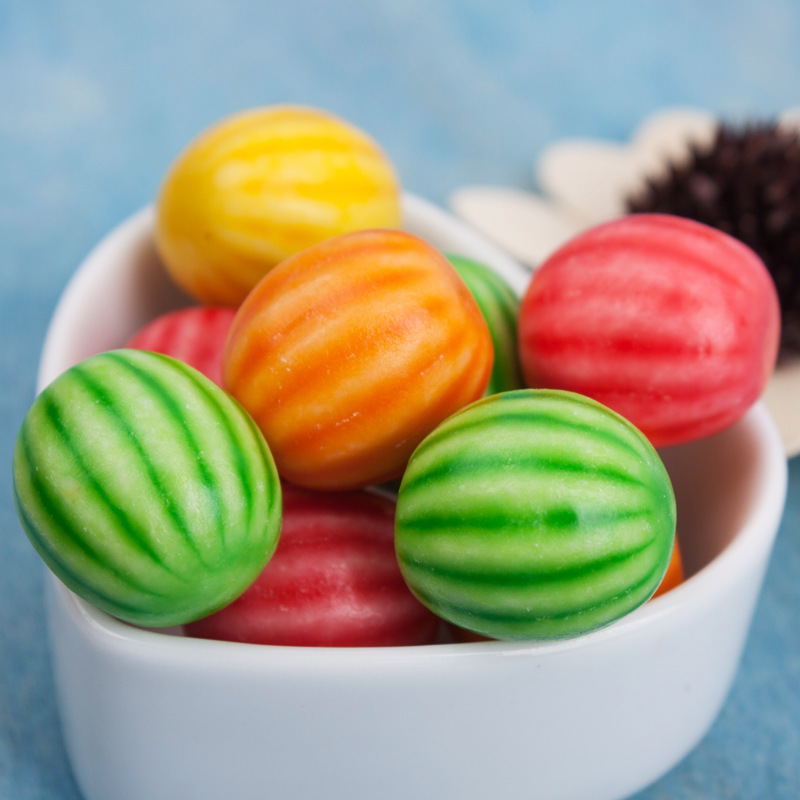 小光头西瓜泡泡糖80/90后怀旧零食童年糖果一桶约150颗