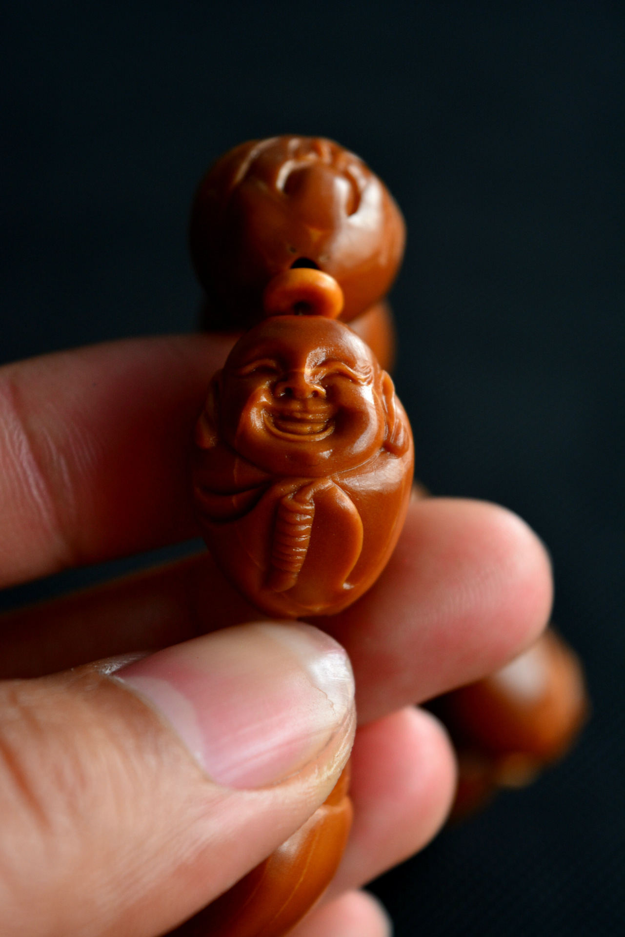 承宣核雕 纯手工弥勒长串 橄榄核手串 文玩手串手链 橄榄胡批发