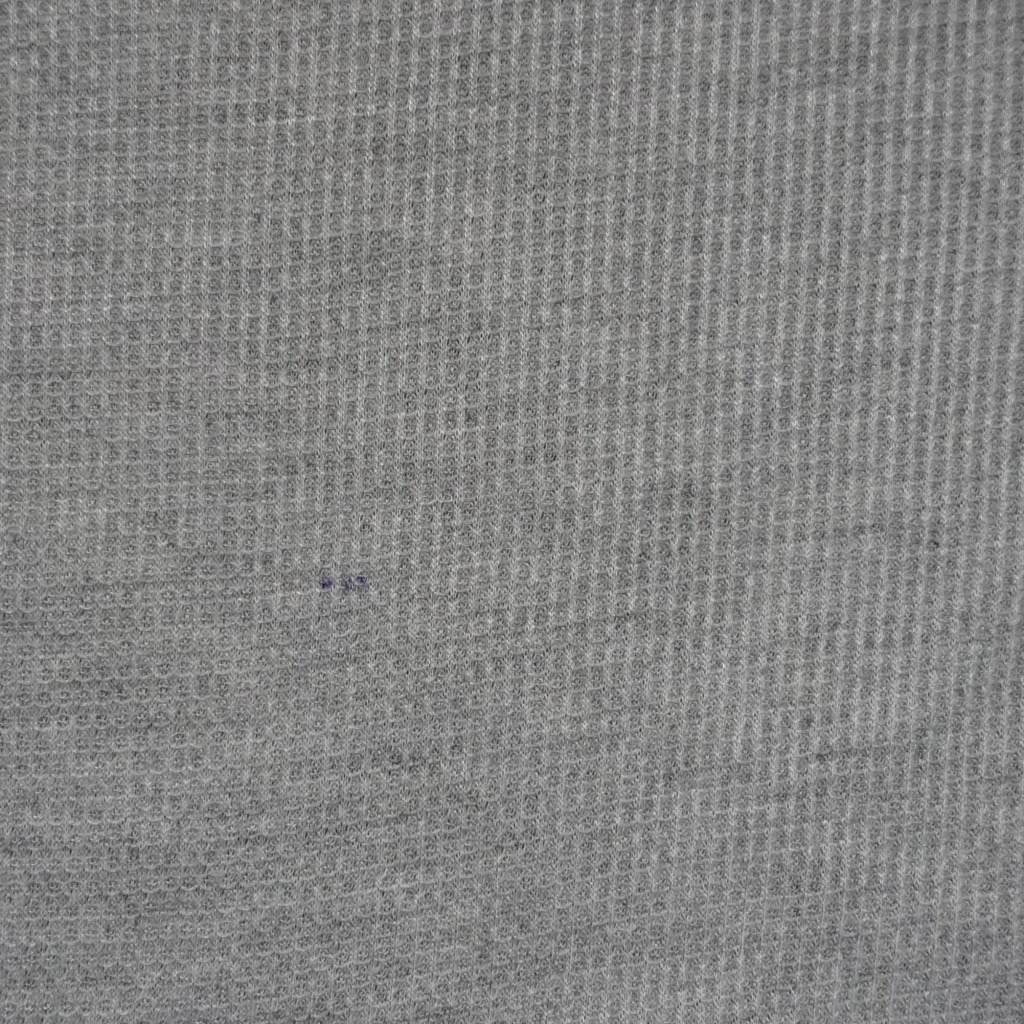 短纤麻灰华夫格针织面料 全涤纶服装布料 可数码热转印 来图定制