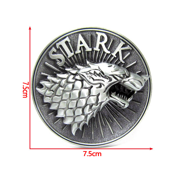 stark家族徽章冰原狼皮带扣 权利的游戏腰带扣 冰与火之歌皮带扣