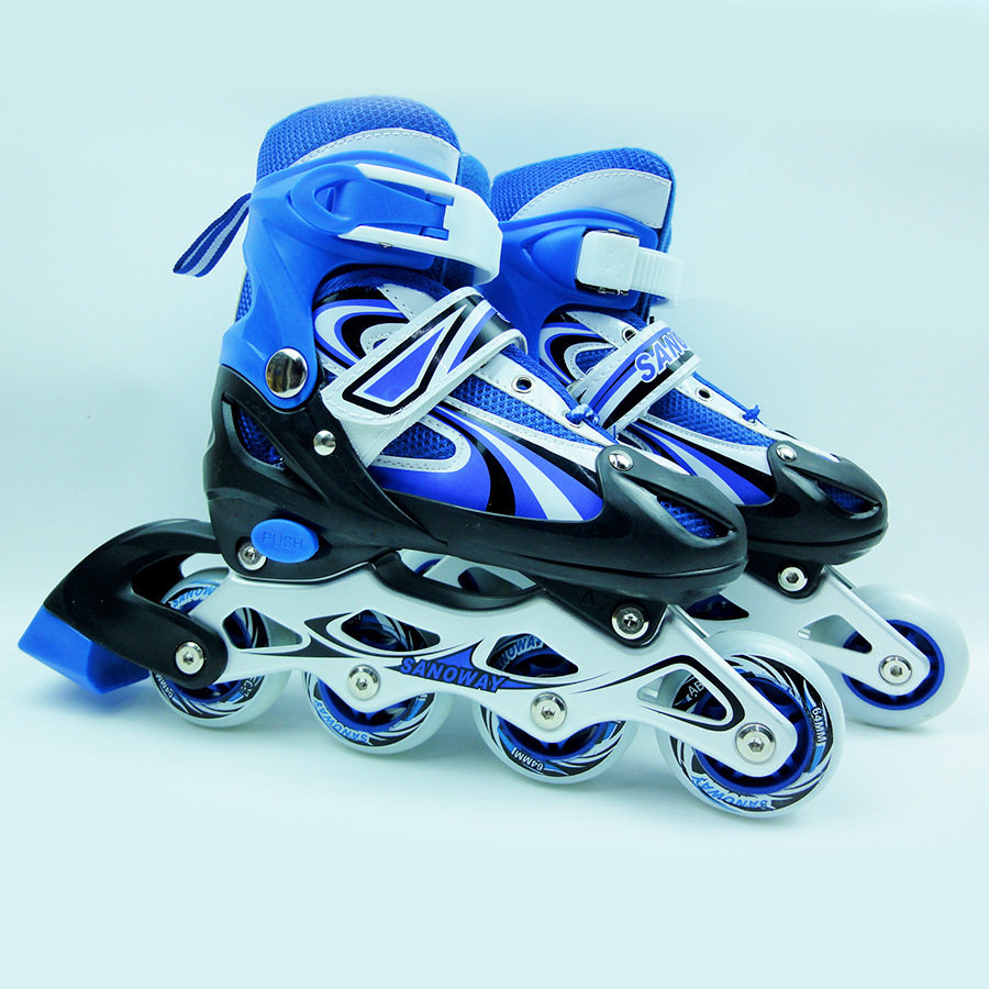 儿童冰鞋 赛诺威儿童轮滑鞋 单闪速滑鞋 可调码 溜冰 旱冰鞋