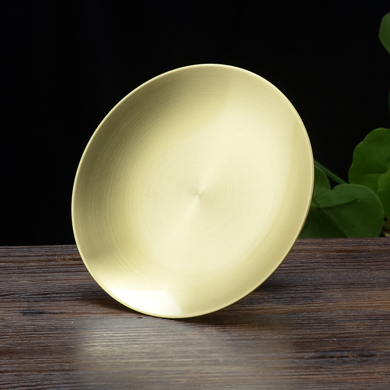 泰安 纯铜珍珠金慈航砂光莲花果盘 果碟供盘佛堂佛教用品5寸