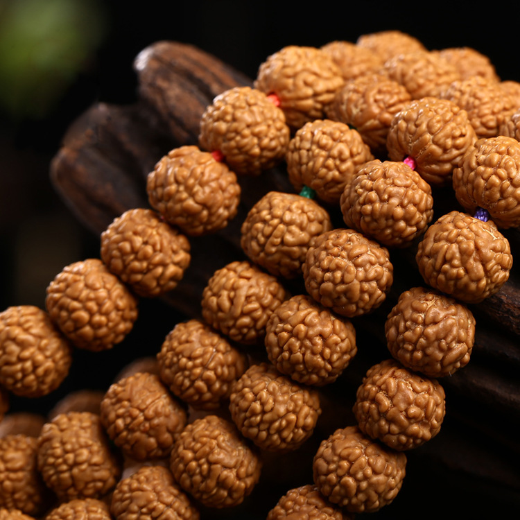 爆肉高密一代龙鳞小金刚菩提子原籽108颗佛珠手串麒麟纹男女手链