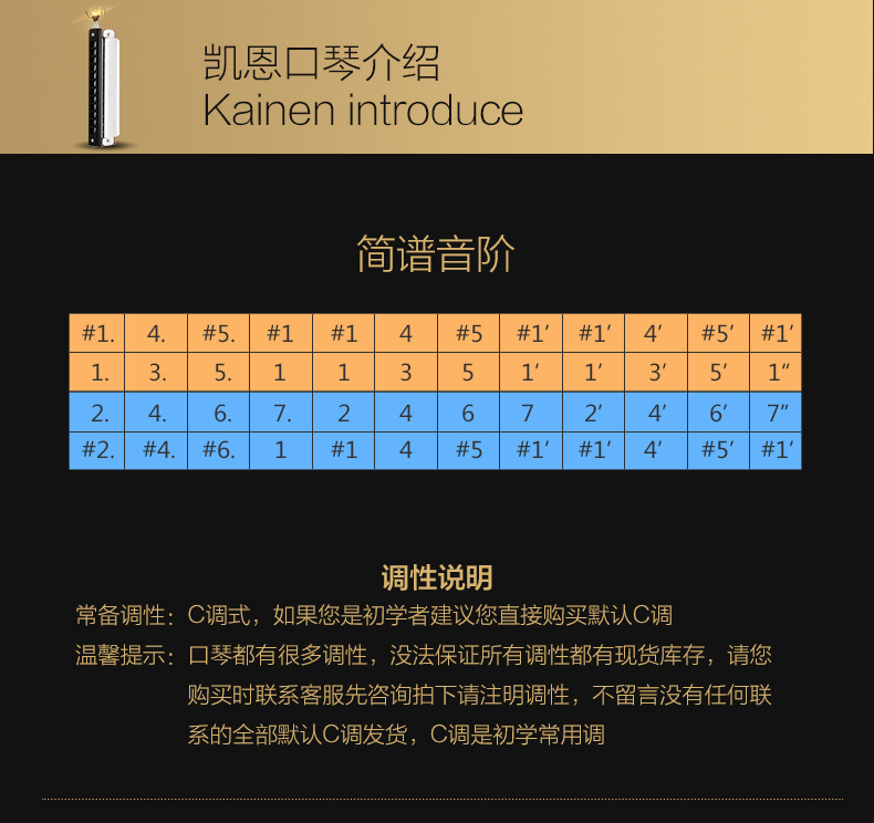 12孔半音阶口琴转调表图片