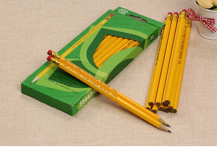 【融优小商品】黄杆橡皮头铅笔hb学生素描绘图铅笔办公文具 黑色 一盒