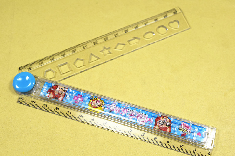 批发30cm迷宫折尺 可折叠可爱卡通 学生塑料尺学生办公用品