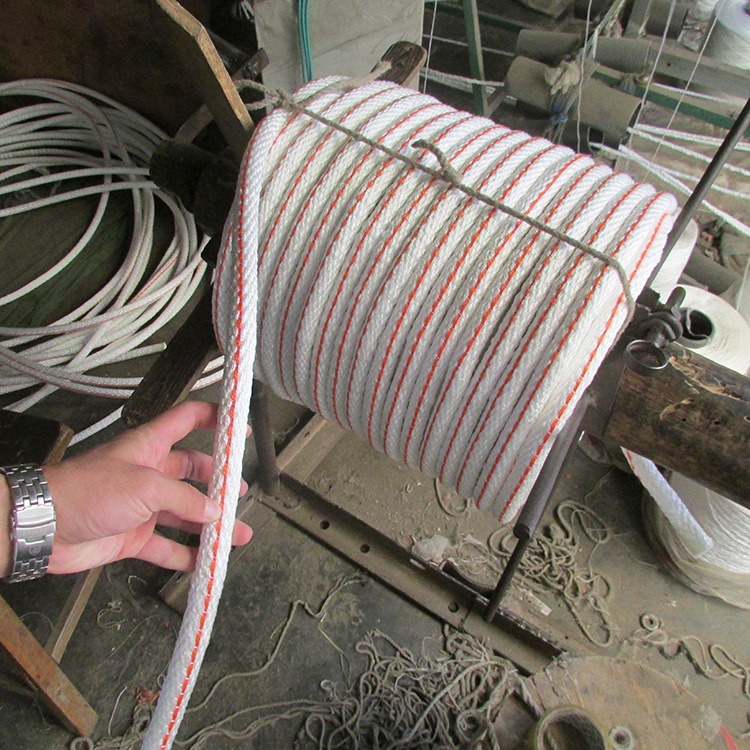 厂家专业生产 白色尼龙编织绳 16股尼龙绳 高空作业安全绳