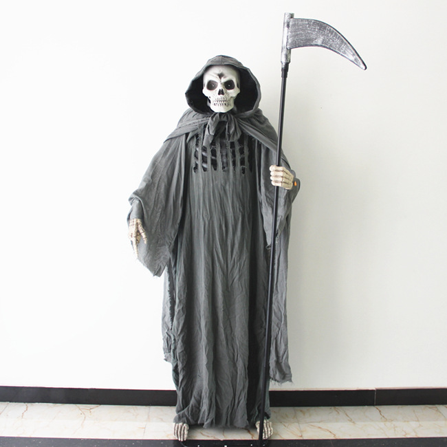 厂家直销歌瑞特玩具 万圣节感应 鬼怪恐怖鬼声镰刀大鬼 整蛊玩具