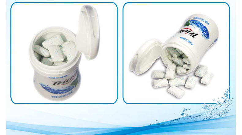 1份包邮 trident清至无糖口香糖54g约40粒装x6.