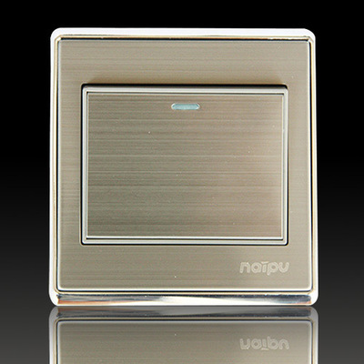 大板开关上海i耐普n85系列不锈钢拉丝开关面板 单开双控开关