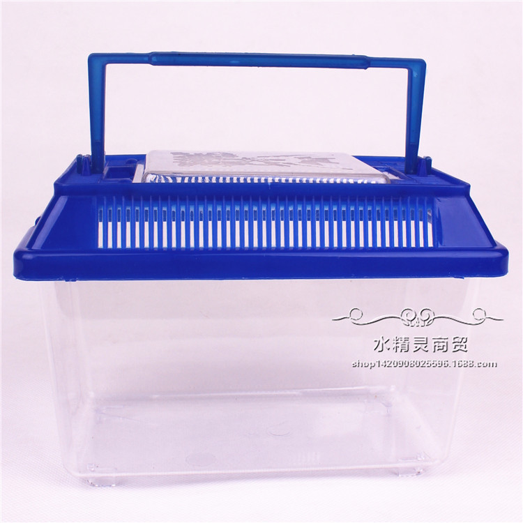 Mini Portable Small Fish Tank Transparent Aquarium Pet Box Plastic Turtle Tank Fish Globe Fish Box Turtle Box