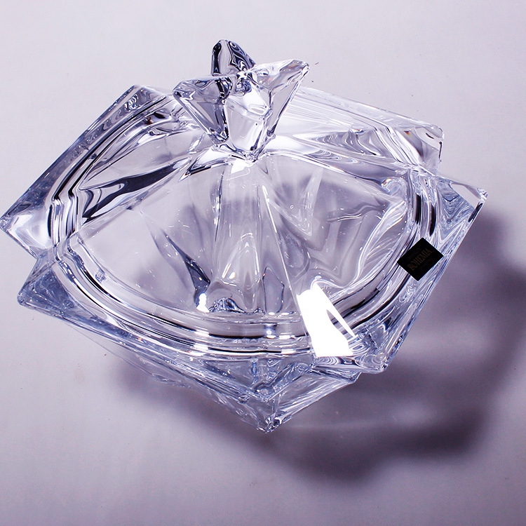 进口捷克波西米亚无铅水晶都会系列220mm带盖糖缸