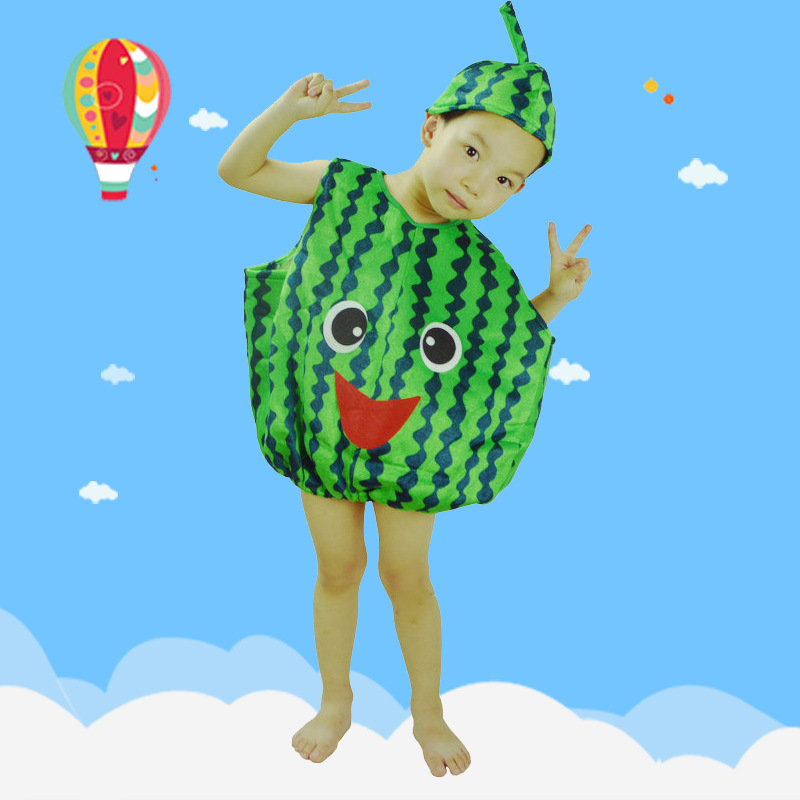 儿童节日服装水果衣服学校幼儿园环保演出服装草莓服西瓜服香蕉服