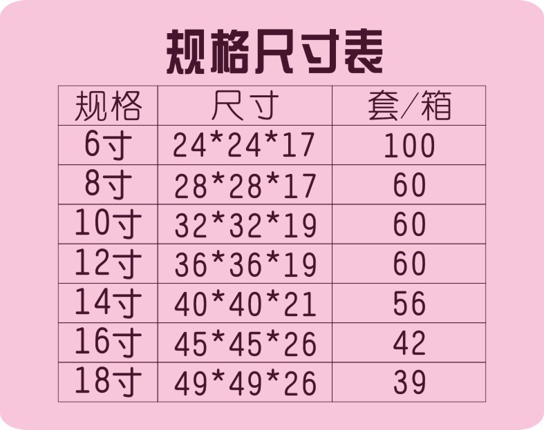 厂家直销6寸8寸10寸12寸14寸方形生日蛋糕盒子
