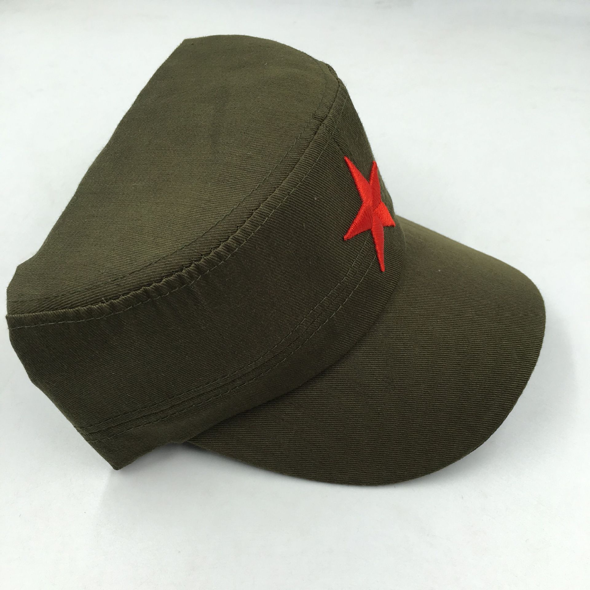 新款五角星 绣字定做 五星军帽 平顶军帽厂家直销