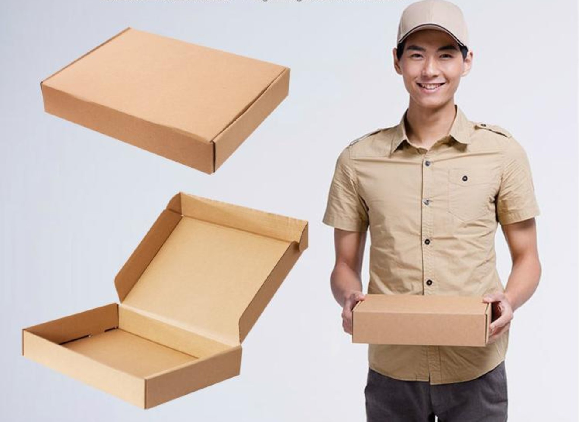 牛皮纸飞机盒 天地盖方形纸盒 内衣服装包装发货用纸箱 来样.