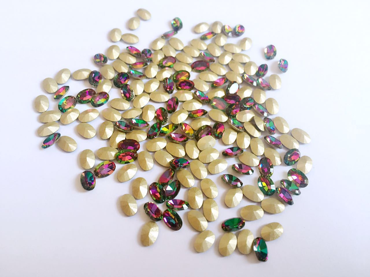 美甲饰品 k9激光五彩火焰钻 异形钻 彩白钻 美甲钻饰 微锆 锆石