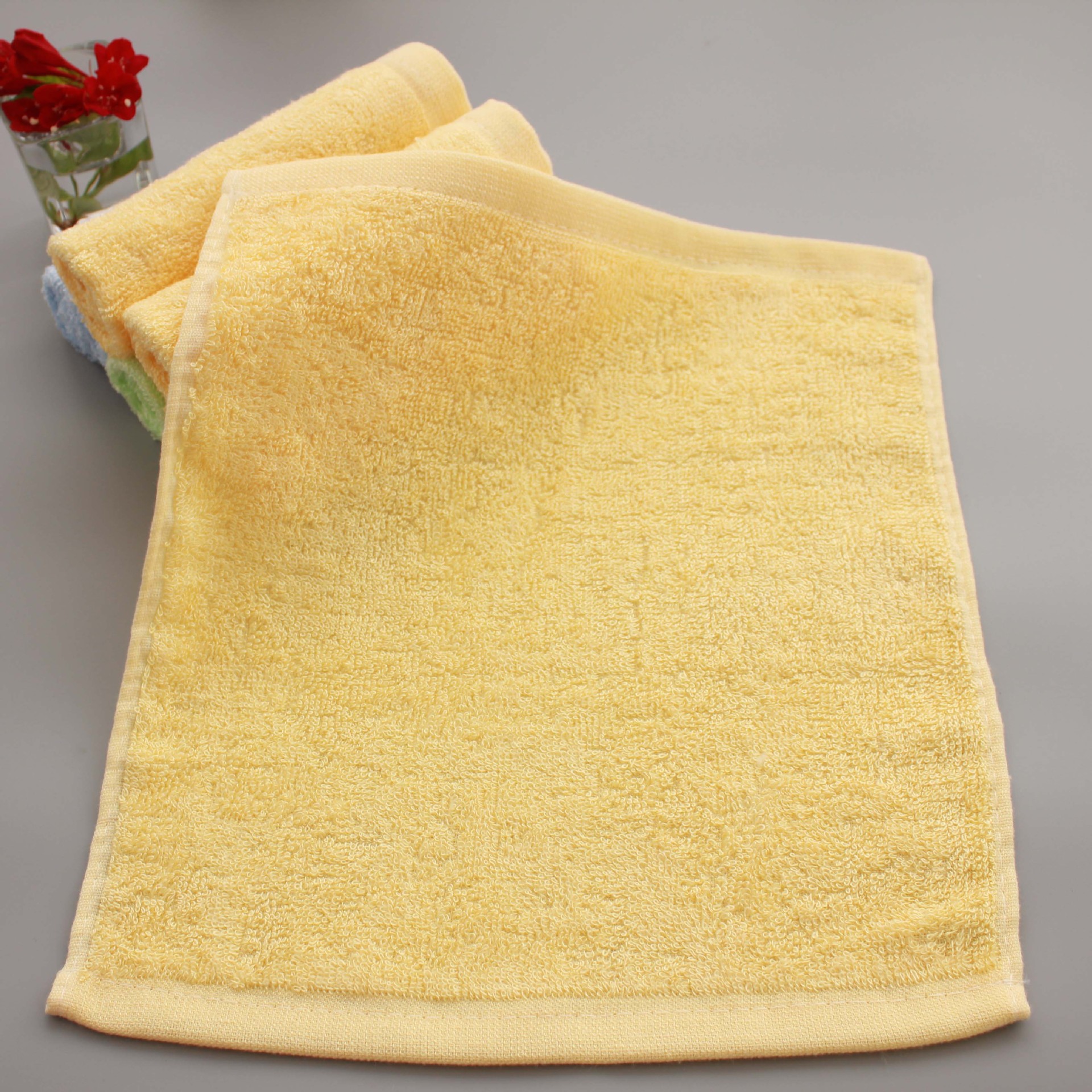 素色竹纤维25*25小方巾婴幼儿宝宝口水巾25g竹纤维柔软吸水小毛巾