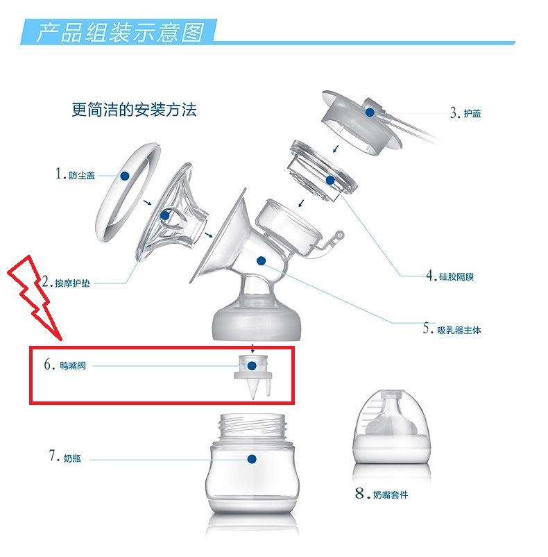 手动/电动吸奶器配件吸乳器配件 防逆流阀门/鸭嘴阀/三角阀硅胶件