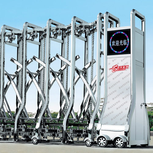 万家红电动伸缩门电机 电动折叠门 工程门 不锈钢电动遥控双开门