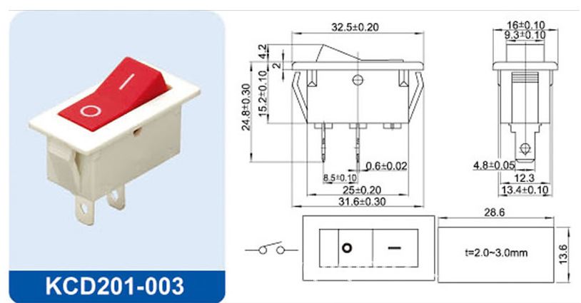 销售kcd2 船型开关 圆形猫眼 12v led灯 猫眼开关 红绿蓝 黄色