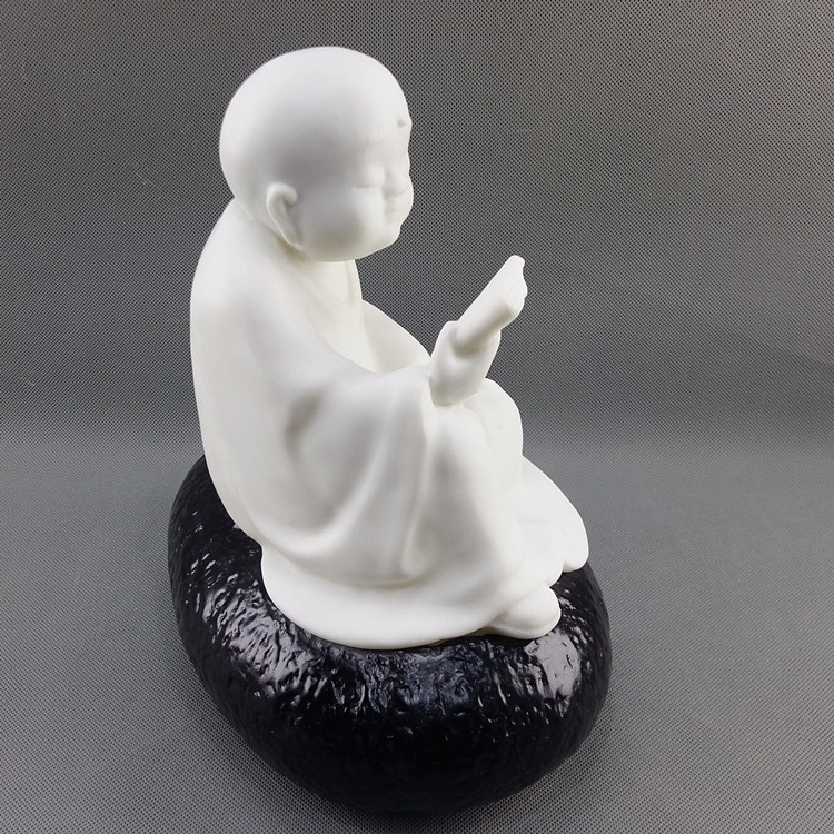 树脂工艺品摆件 一修小和尚思考者摆件 书房客厅家居饰品