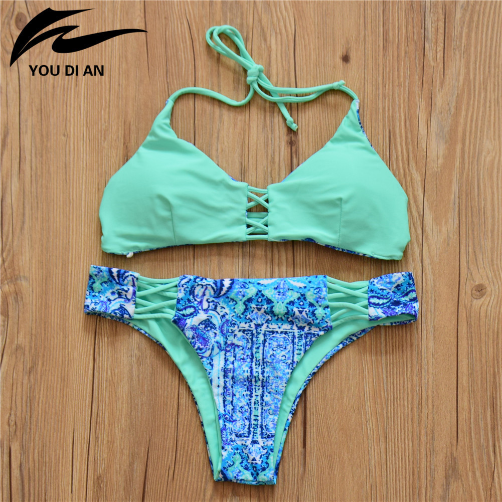 2016新款尤迪安品牌双面款女式分体显瘦-比基尼,分体泳衣