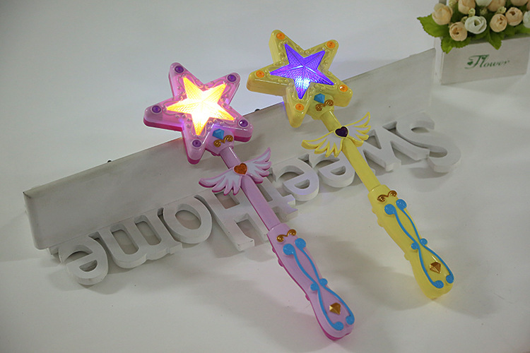 新款仙女棒小花仙发光魔法棒玩具 儿童电池发声星星天使仙女棒