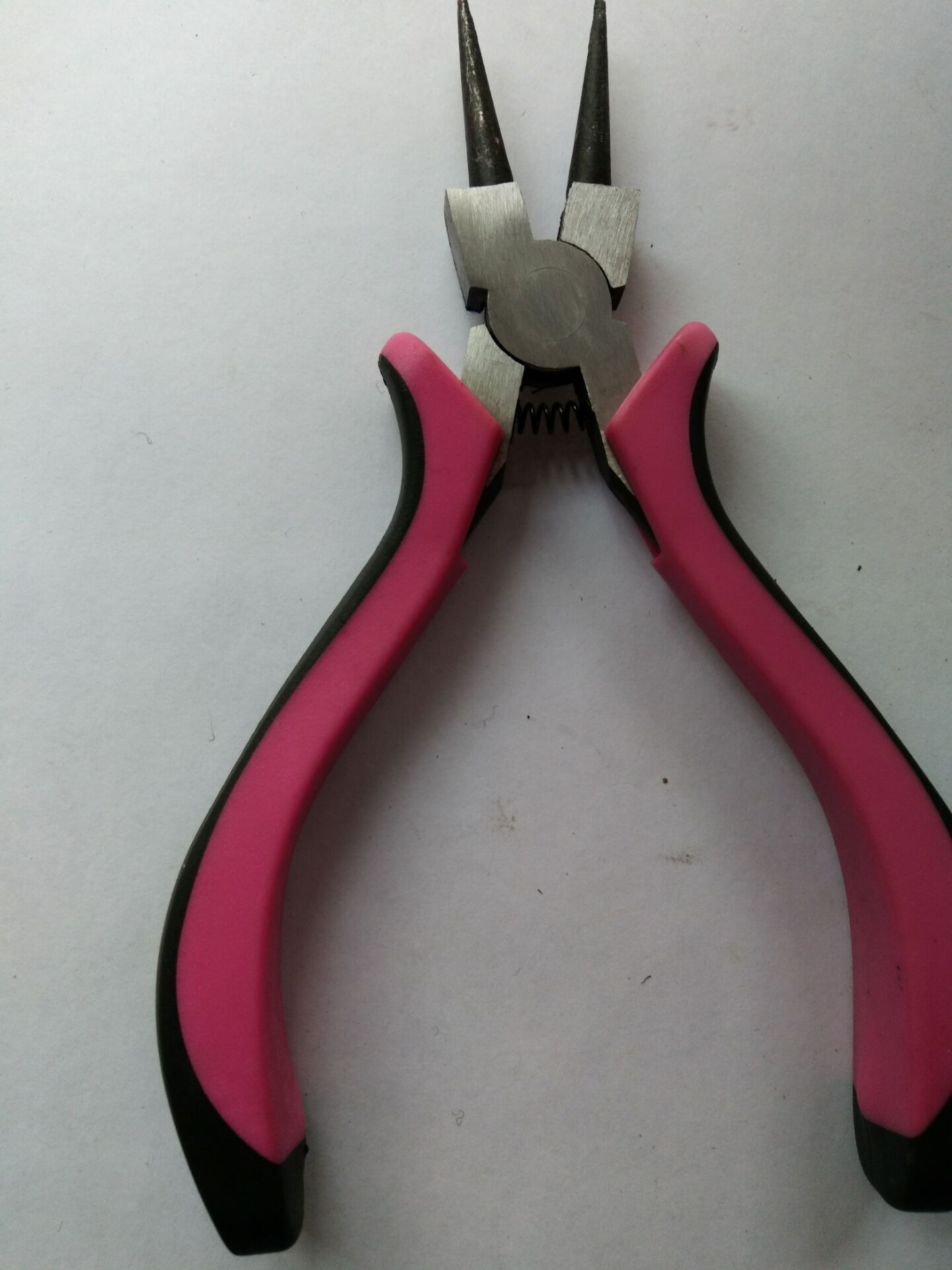 5寸 台式 弹簧式 圆嘴钳 本色