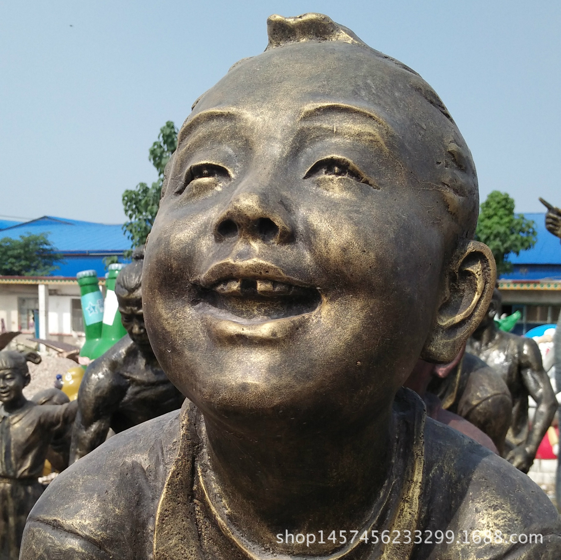 厂家供应玻璃钢仿铜雕塑玩耍儿童 校园乐园摆件可来图定制