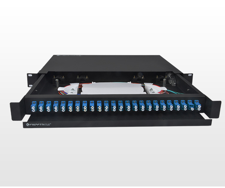 万级抽拉式光纤终端盒配线架24口48芯lc单模满配机架式光缆终端盒
