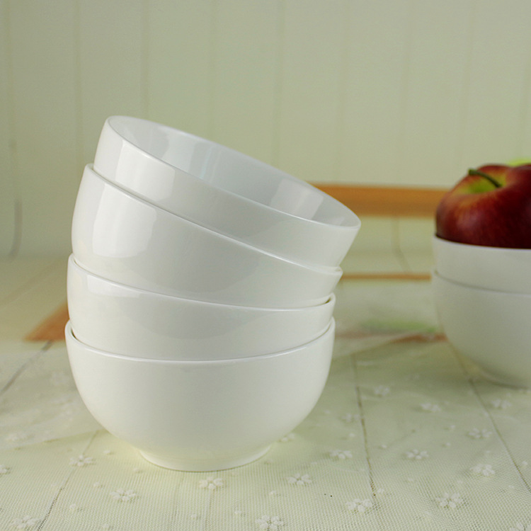 厂家直销4.5寸陶瓷吃饭碗 家用直口碗