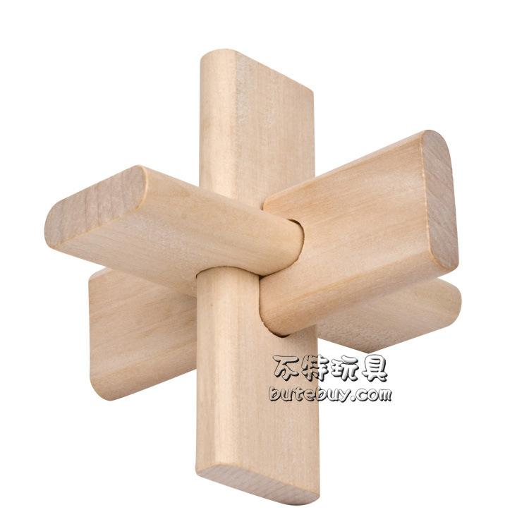 不特荷木三通精品益智孔明锁三根鲁班锁成人智力3通