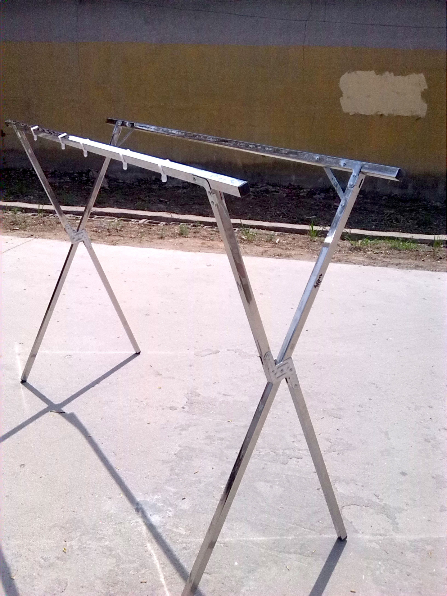 不锈钢晾衣架 阳台晾晒架 户外落地衣架 免安装折叠晒衣架