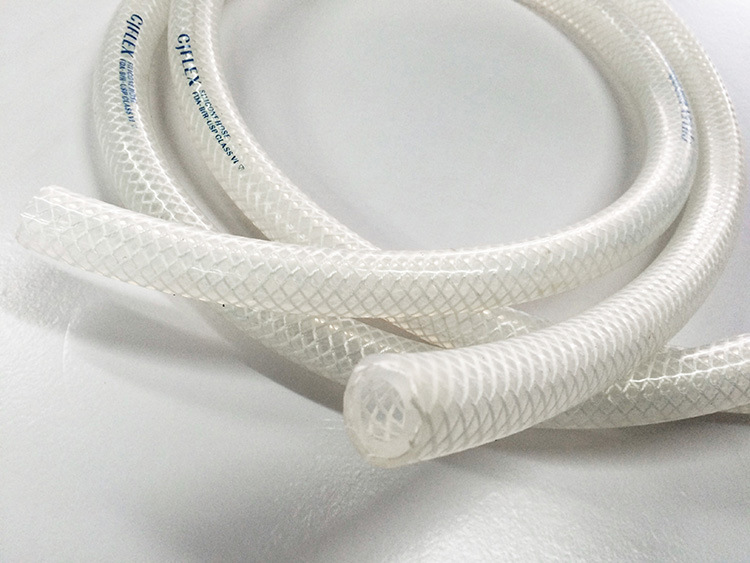 cjflex 硅胶玻纤网纹管 编织硅胶管 制药级软管 食品硅胶软管gf