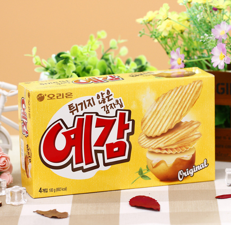 韩国进口休闲食品批发 韩国好丽友薯片原味/奶酪味 180g*12盒/箱