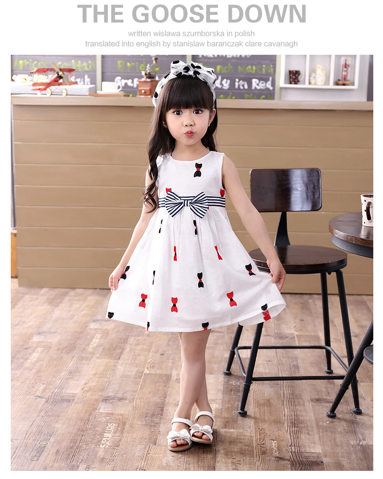 韩版夏季女童绣花连衣裙 儿童裙子女宝宝公主裙1到5岁