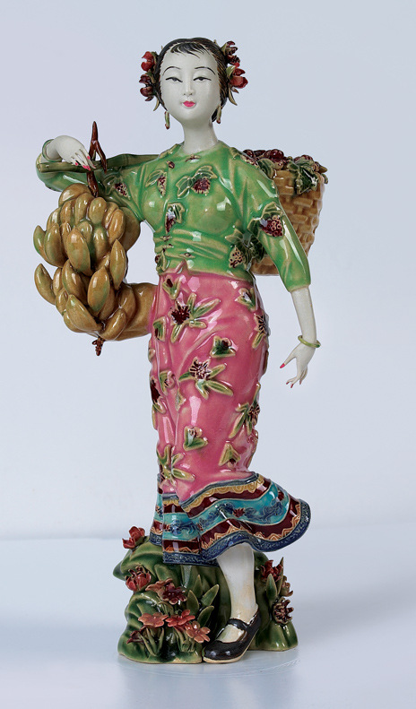 石湾陶瓷公仔林乃河古典美女古代仕女傣族少女民族风情,大量批发