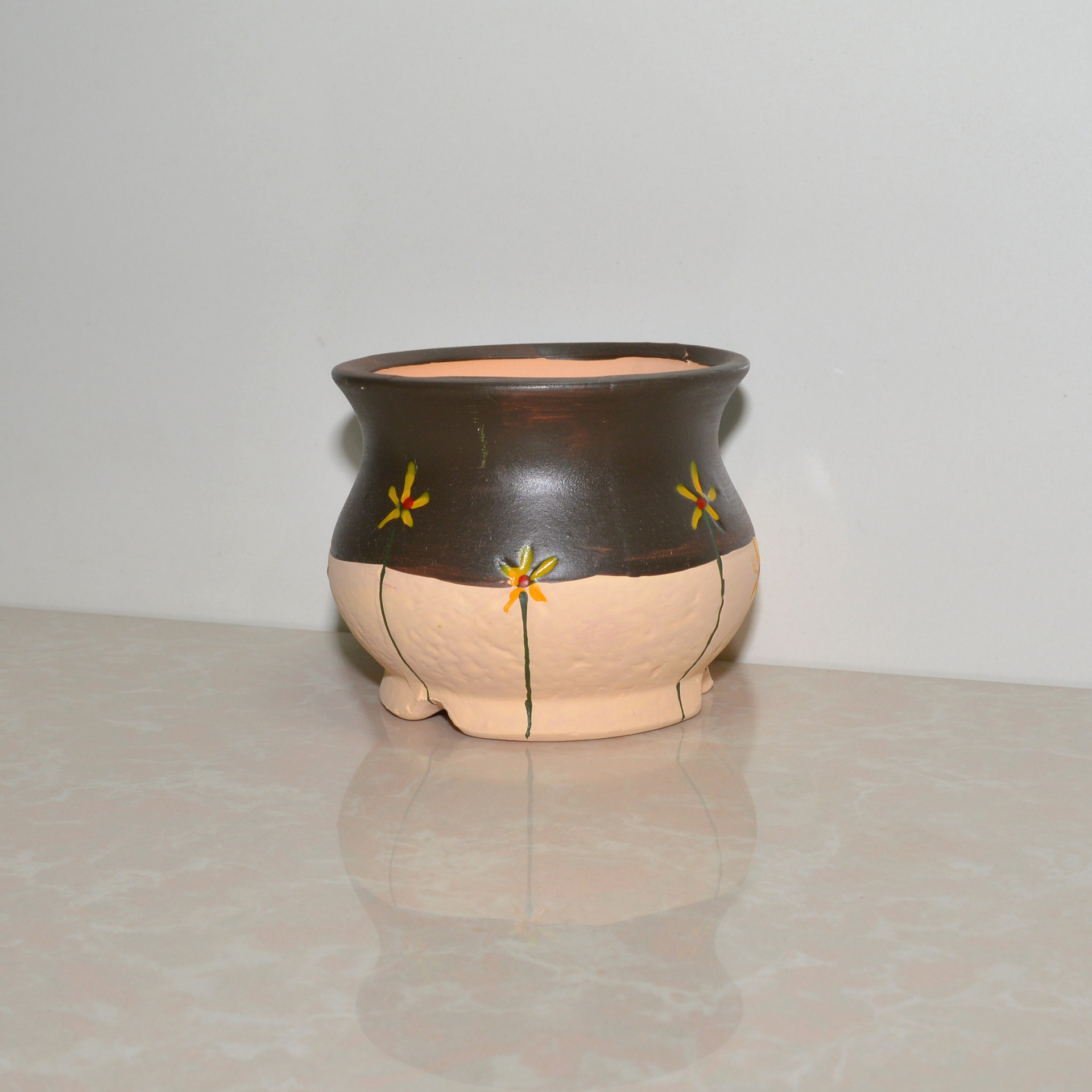 新款 韩式手绘纹理花盆 陶瓷园艺多肉花盆 创意植物多肉花盆.