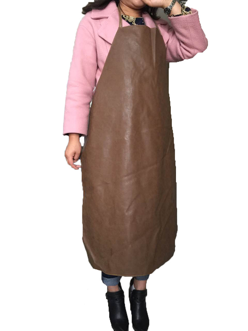 厂家直销pu防水防油围裙 加厚皮革皮围裙 食品厂工作劳保围裙