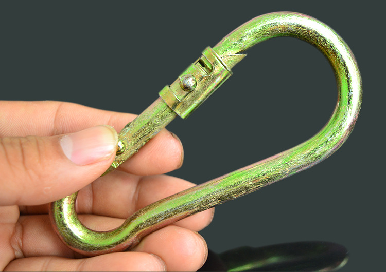 厂家直销 葫芦形铁皮锁扣镀彩色弹簧钩 保险扣登山扣安全扣吊钩子