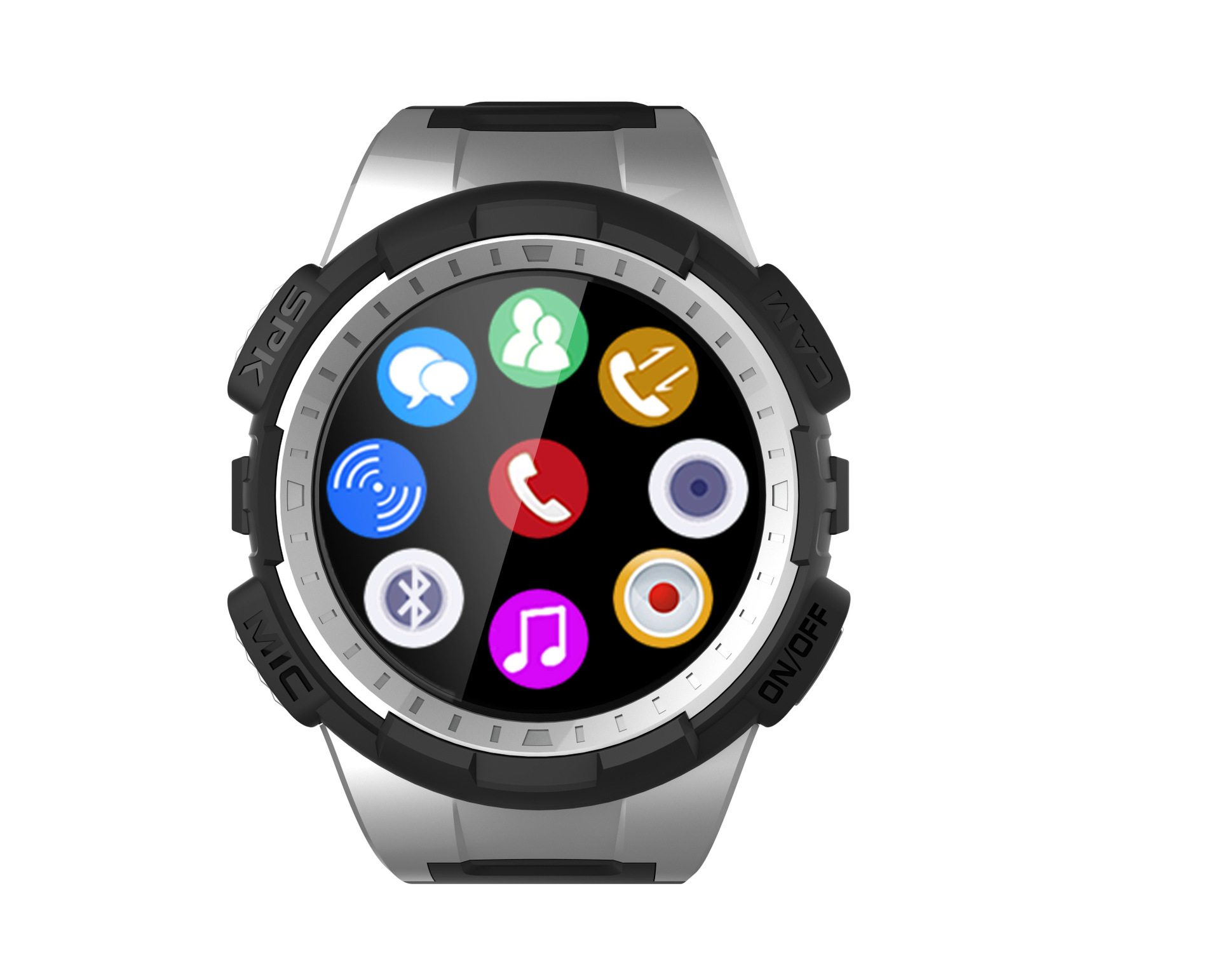 v11运动款智能电话定位手表手机 全圆屏真心率计步锌合金一件代发