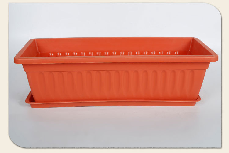 厂家供应阳台种菜盆环保加厚特大长形花盆塑料长方形花盆带托