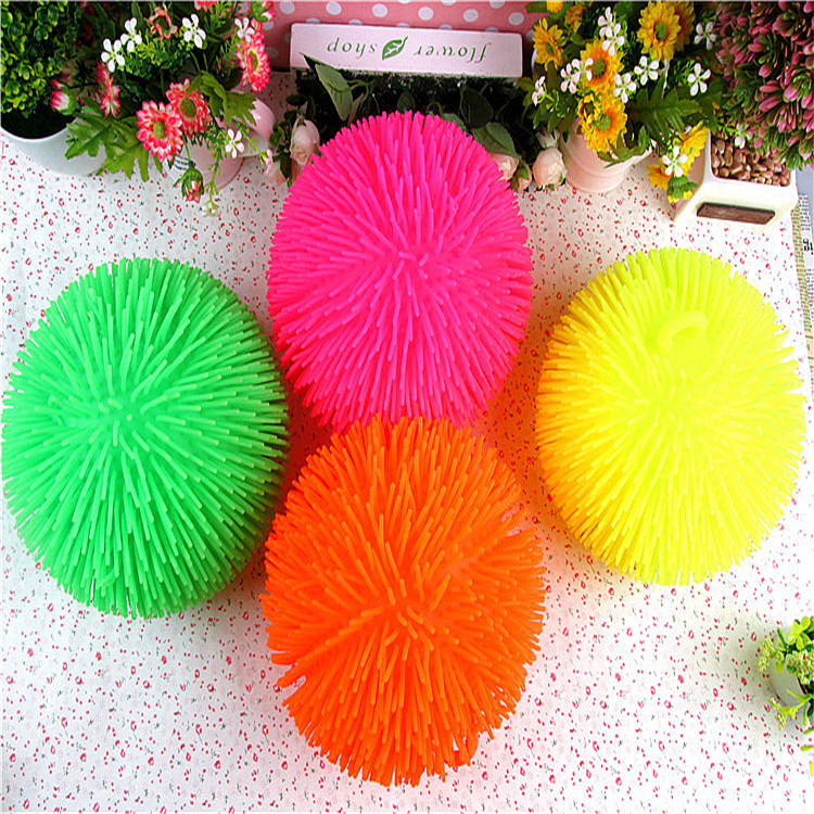 Luminous Ball Children's Toy Stall Large Dense Hairy Ball Hairy Ball Flash Thorn Ball Decompression Vent Pinch