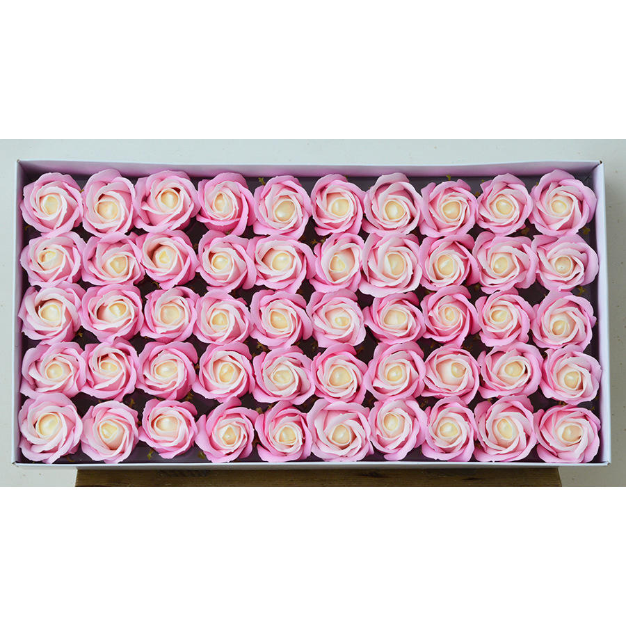 三层玫瑰香皂花仿真渐变肥皂花礼盒花束制作diy材料礼盒装饰