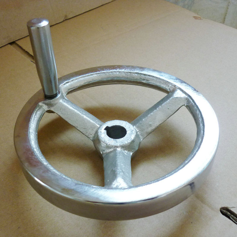 镀铬铸铁手轮12*100 电镀铁圆轮缘手轮