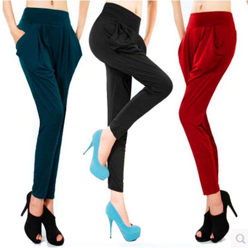 Harem Pants Spring/Summer Korean Style Ice Silk Stretch Skinny Women's Trousers Women's Casual Trousers plus Size Slimming Factory Direct Sales