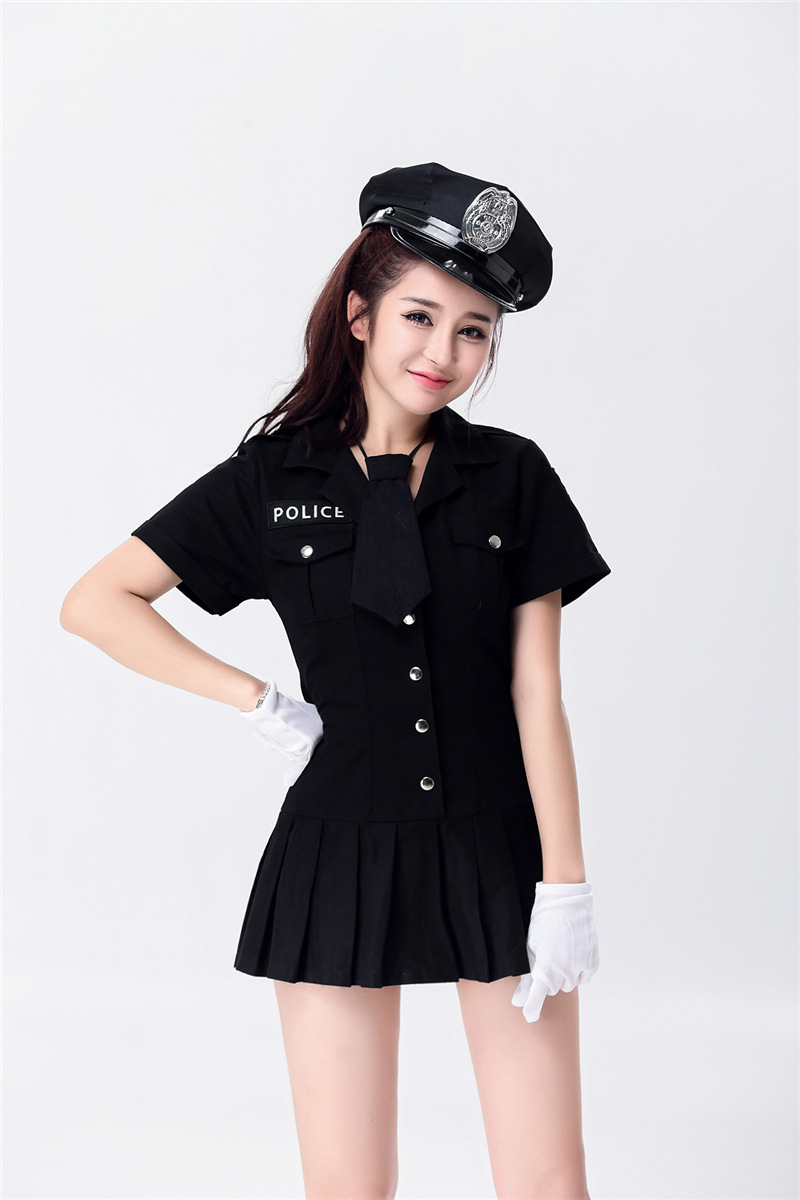 2016欧美游戏制服女警察服装角色扮演万圣节派对服装警察制服