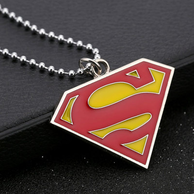ng04厂家直销外贸欧美 军牌狗牌项链毛衣链 s超人盾牌吊牌长项链